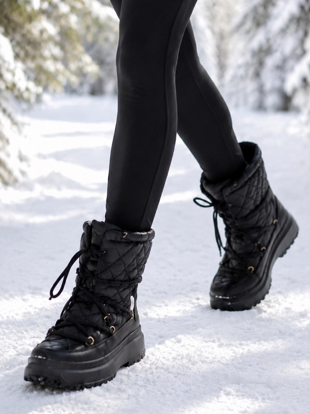 Beautiful Pajar Black Quilted Lace-Up Women's Winter Boot❤️9